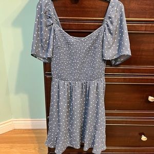 💥LEAVING CLOSET ON 2/17/22💥 Abercrombie Medium Tall Blue Polka Dot Dress